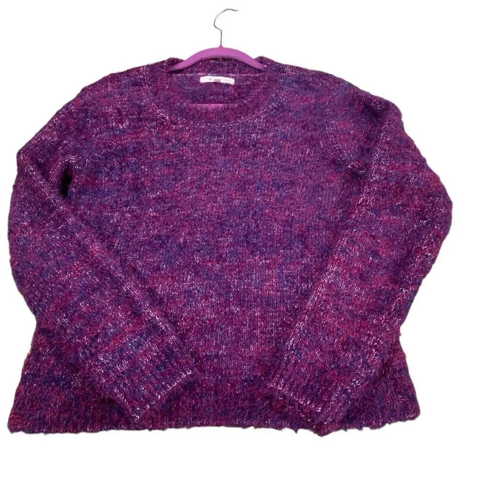 Lou and Grey Womens Purple Pink Haze Fuzzy Long Sleeve Sweater M Valentines Day